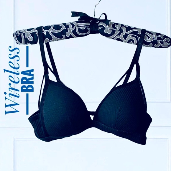 New WIRELESS Cotton Push-up Bra in Black - Picture 3 of 13